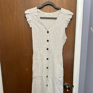Cream colored button up dress